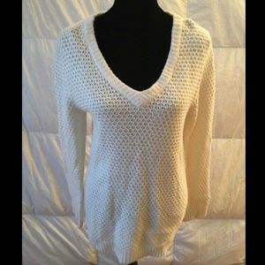 Hinge Ivory Wool Cashmere Long Sleeve Sweater